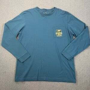 Southern Point Co Long Sleeve Pocket Tee Shirt Men's X-Large Blue Crew Neck